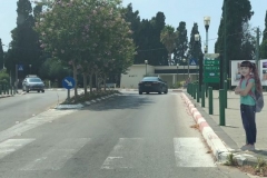 דמות תלמידה חוצה כביש